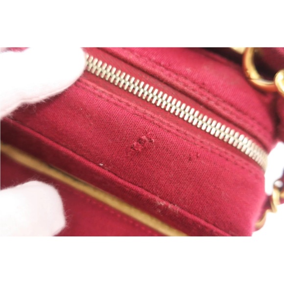 SOLD❤️ CHANEL Chocolate Bar CC Red Canvas Double Chain Shoulder Crossbody Bag - Picture 13 of 16